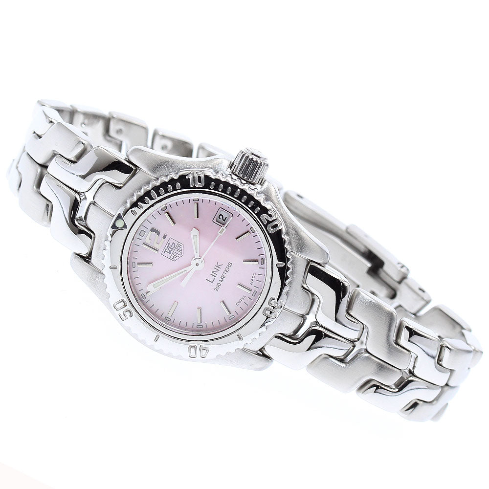 TAG HEUER Link WT141M Date Pink shell Dial Quartz Ladies Watch_885220