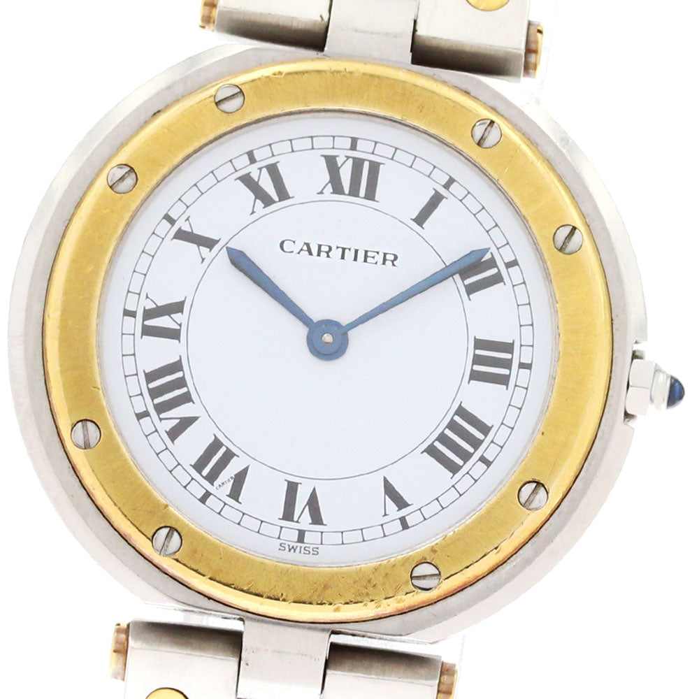CARTIER Santos Round LM white Dial Quartz Men's Watch_885222