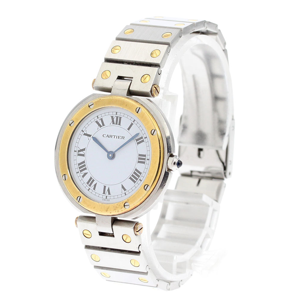 CARTIER Santos Round LM white Dial Quartz Men's Watch_885222