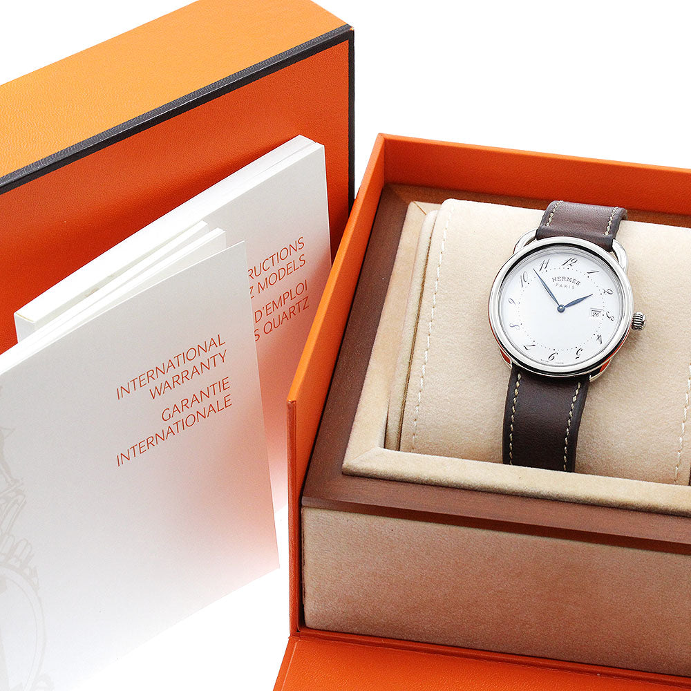 HERMES Arceau AR5.710 Date white Dial Quartz Men's Watch_885223