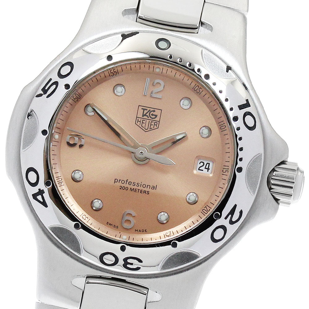 TAG HEUER Kylium WL1319 Date Orange Dial Quartz Ladies Watch_885234