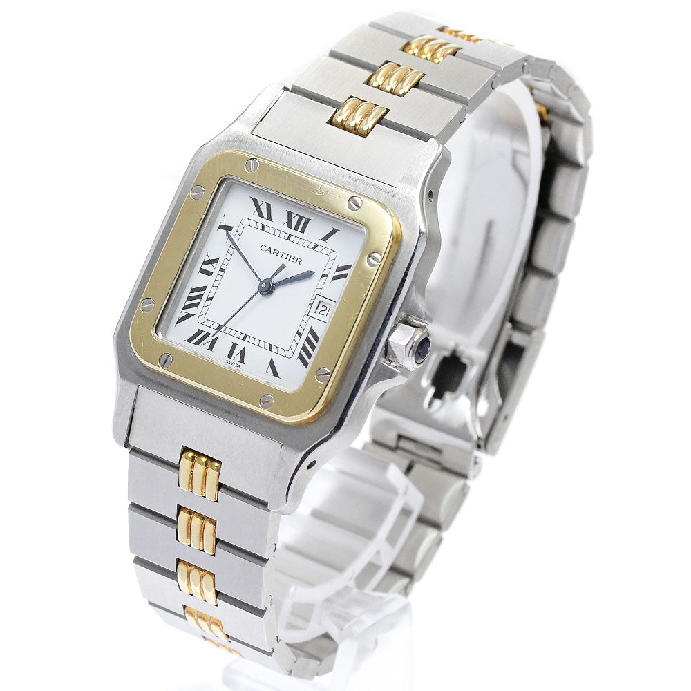 CARTIER Santos Galbe LM 2961 SS/YG Godron Bracelet Automatic Men's Watch_885252