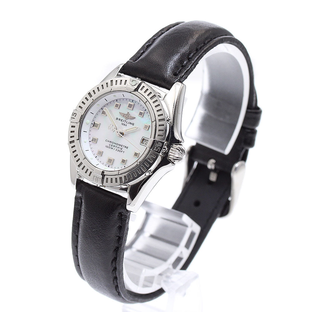 BREITLING Calistino A72345 Date White shell Dial Quartz Ladies Watch_885256