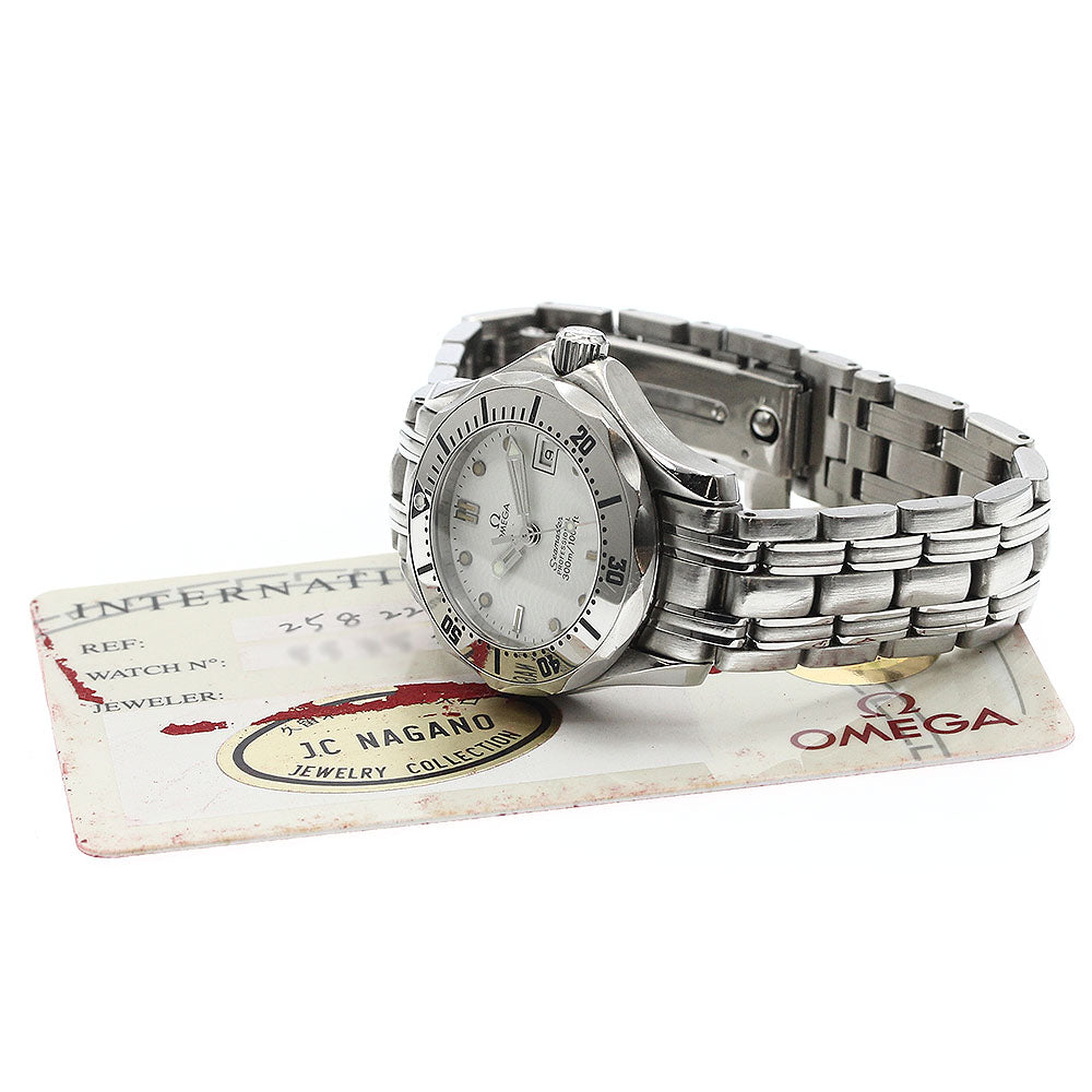 OMEGA Seamaster300 2582.20 Date white Dial Quartz Ladies Watch_885325