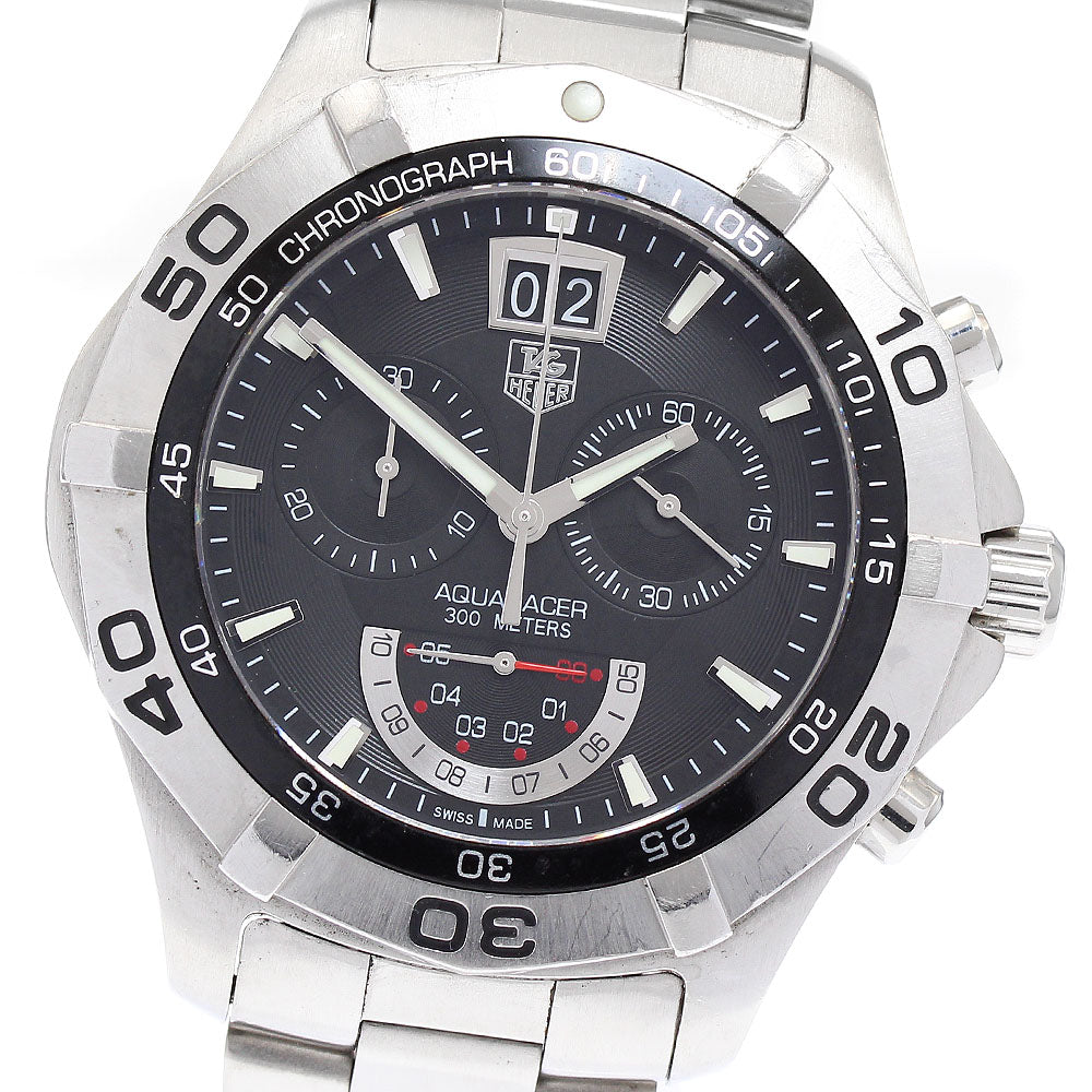 TAG HEUER Aqua racer CAF101A Grand Date black Dial Quartz Men's Watch_885337