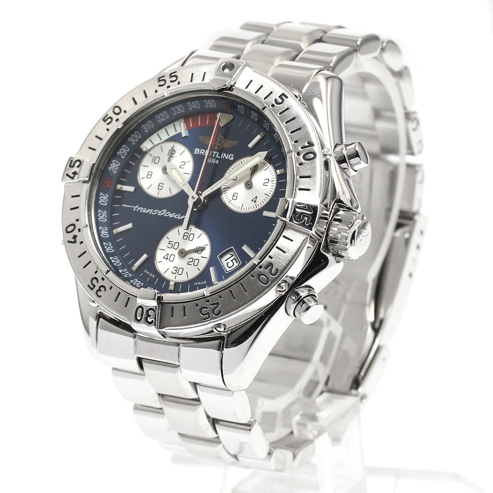 BREITLING Transocean A53040.1 Date Chronograph Navy Dial Quartz Men's Watch_885343