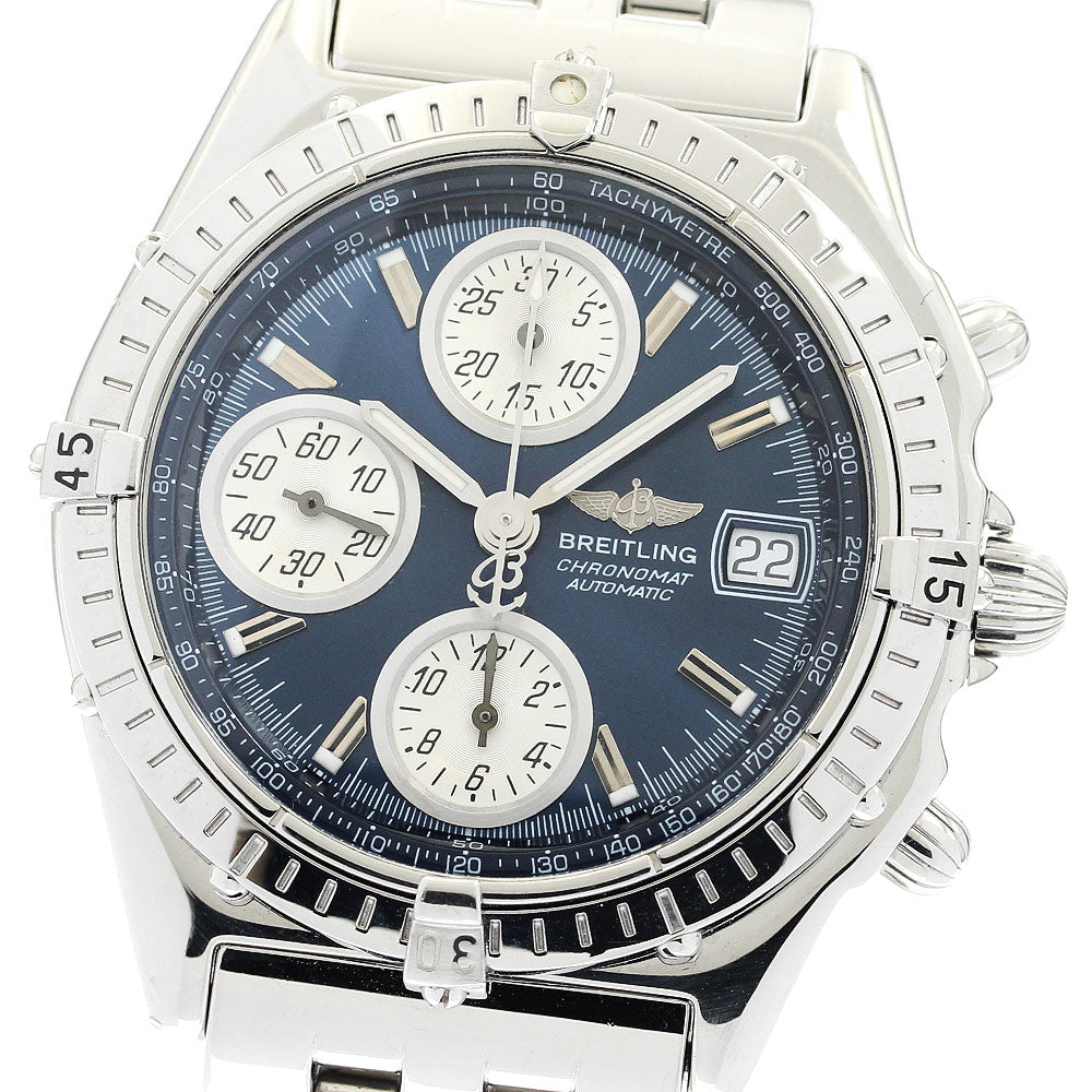BREITLING Chronomat A13050.1 Chronograph Navy Dial Automatic Men's Watch_885345