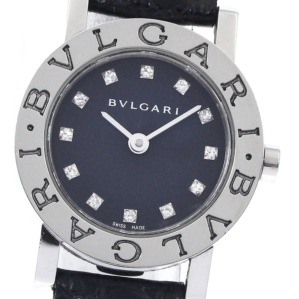 BVLGARI BVLGARIBVLGARI BB23SL 12P diamond black Dial Quartz Ladies Watch_885356