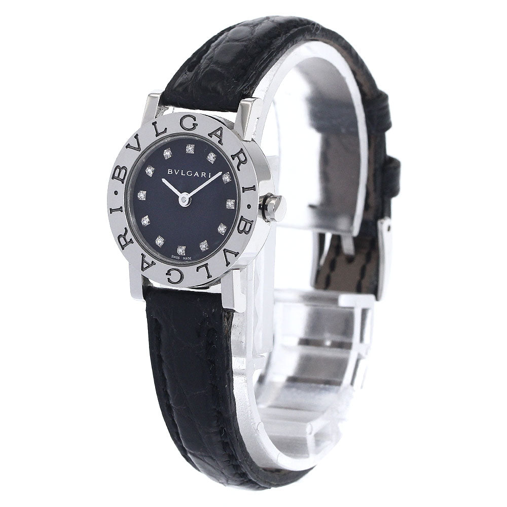 BVLGARI BVLGARIBVLGARI BB23SL 12P diamond black Dial Quartz Ladies Watch_885356