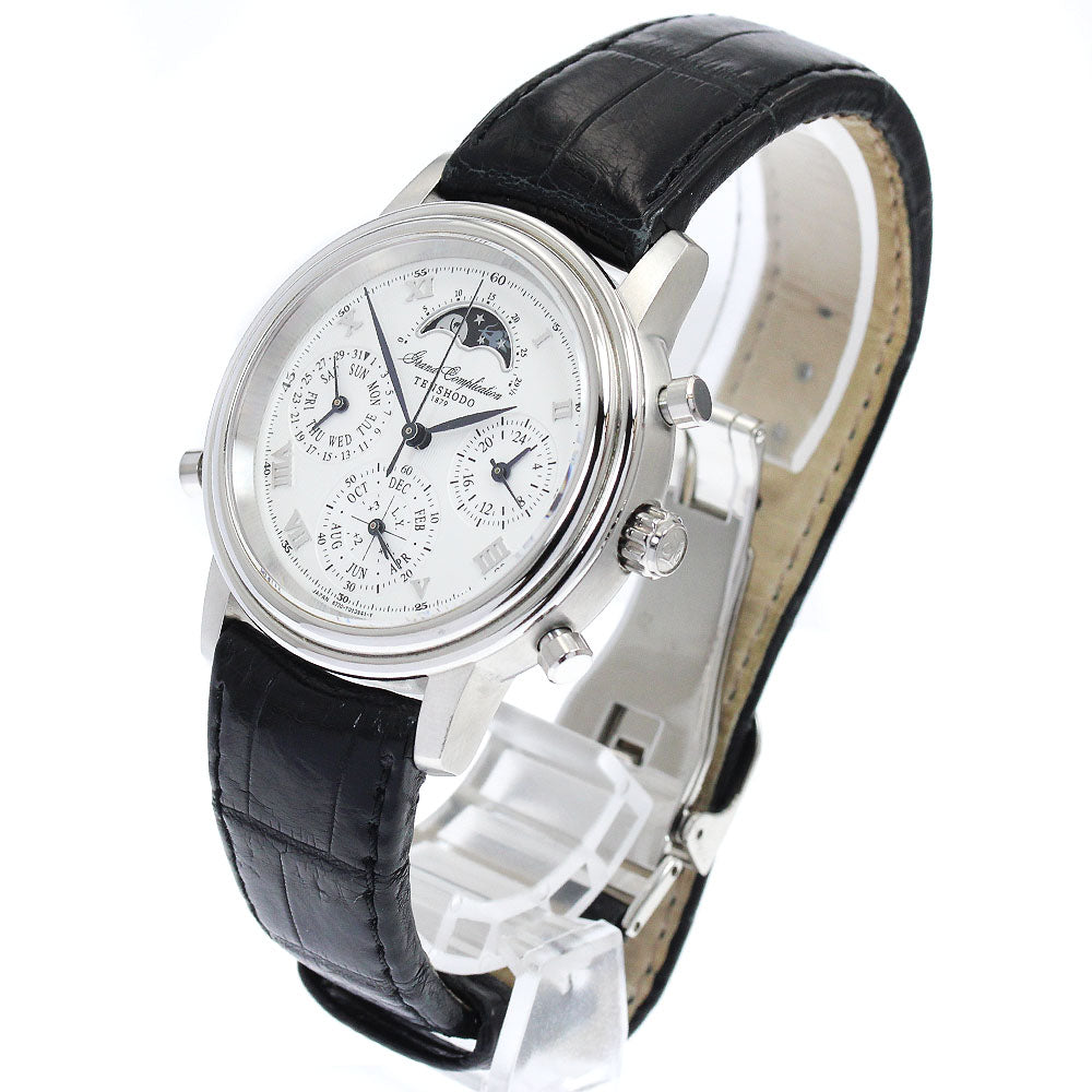TENSHODO Grand complication 6771-T008721 Moon phase Triple calendar Silver Dial Quartz Men's Watch_885375