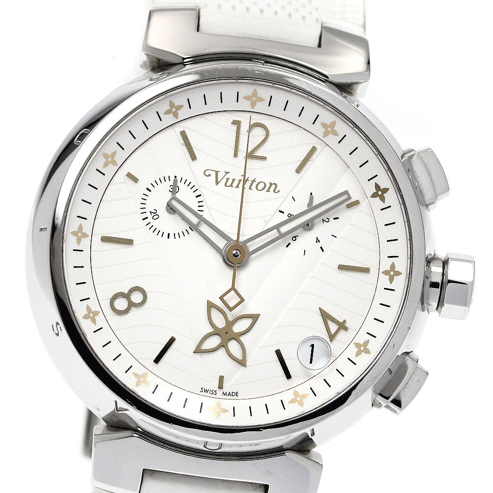 LOUIS VUITTON Tambour New Wave QA093 Chronograph white Dial Quartz Men's_885379