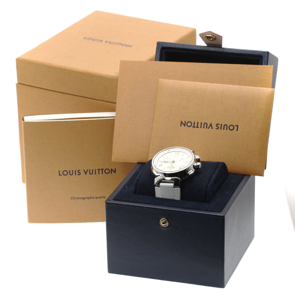 LOUIS VUITTON Tambour New Wave QA093 Chronograph white Dial Quartz Men's_885379