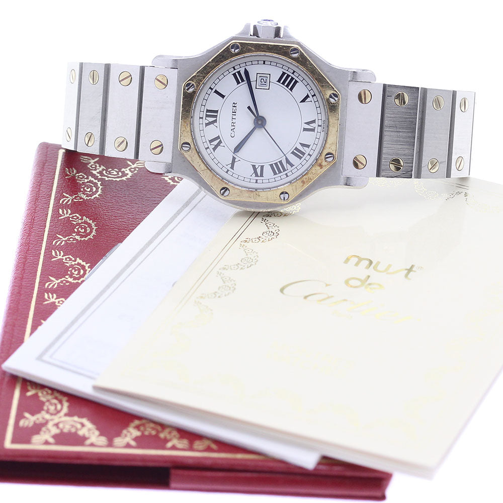 CARTIER Santos Octagon LM YG bezel white Dial Automatic Men's Watch_885425