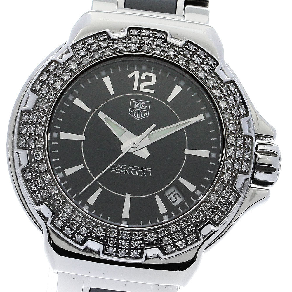 TAG HEUER Formula 1 WAH1214 Diamond Bezel Black Dial Quartz Ladies Watch_885437