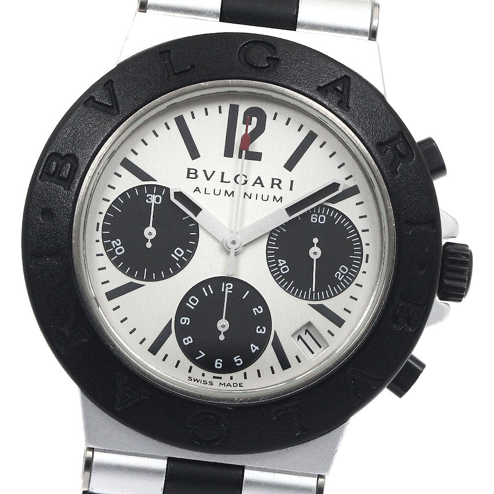 BVLGARI aluminum AC38TAVD Silver / Black Dial Automatic Men's Watch_885468