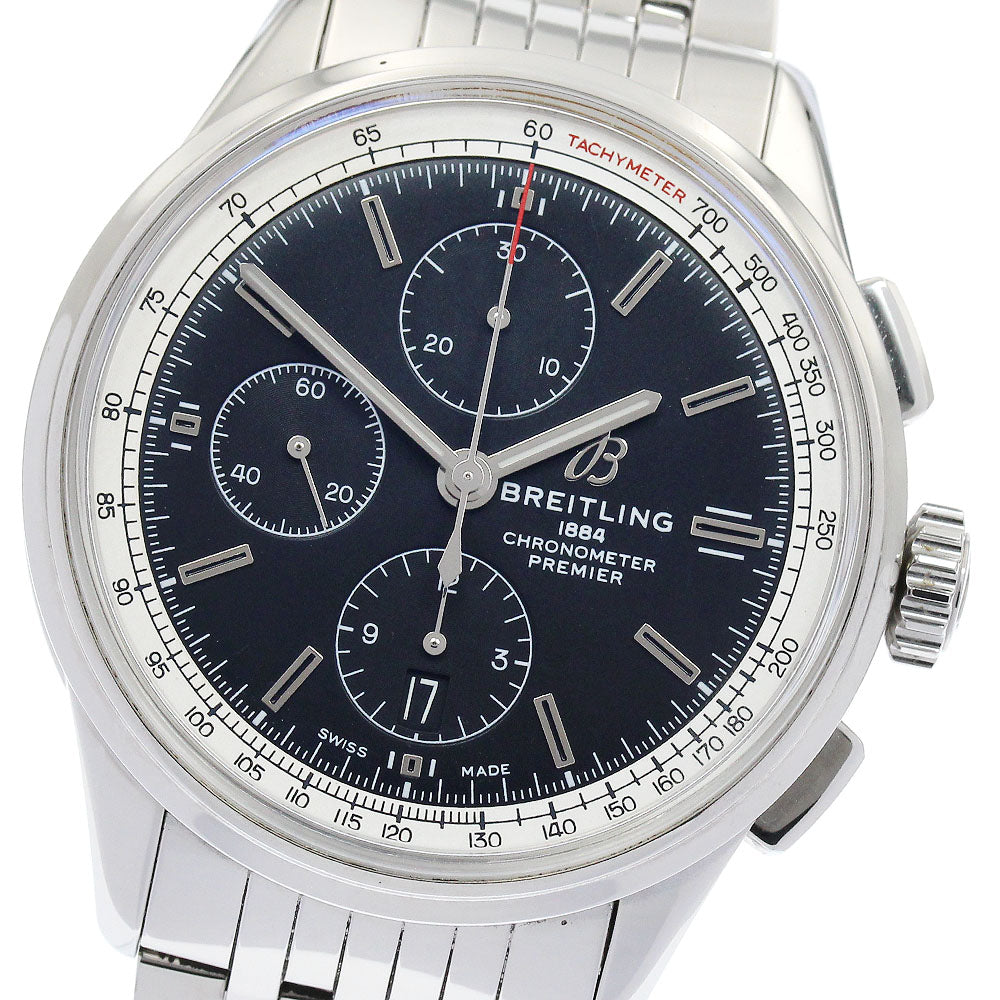 BREITLING Premier A13315 Chronograph Date black Dial Automatic Men's_885488