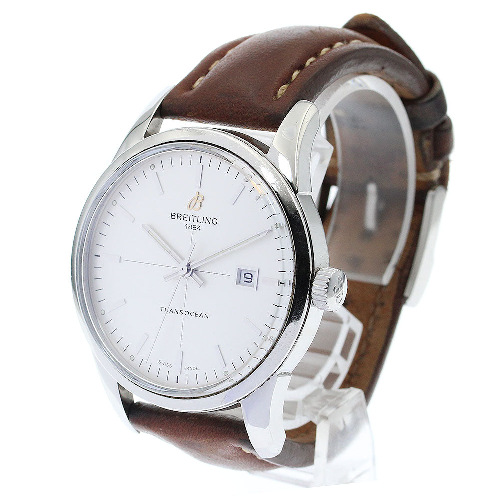BREITLING Transocean A10360 Date Silver Dial Automatic Men's Watch_885498
