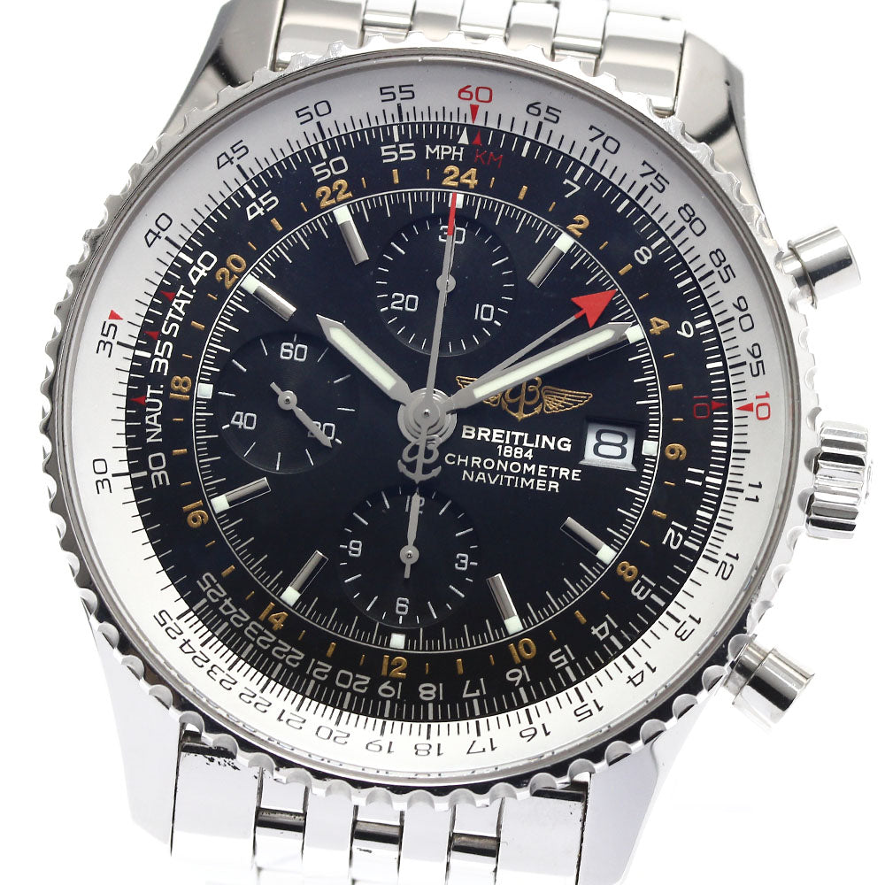 BREITLING Navitimer World A24322 Chronograph GMT black Dial Men's Watch_885499