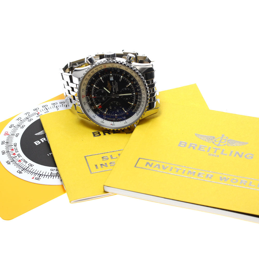 BREITLING Navitimer World A24322 Chronograph GMT black Dial Men's Watch_885499