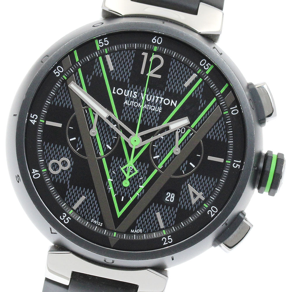 LOUIS VUITTON Tambour Damier Graphite Lace QA130 Automatic Men's Watch_885836