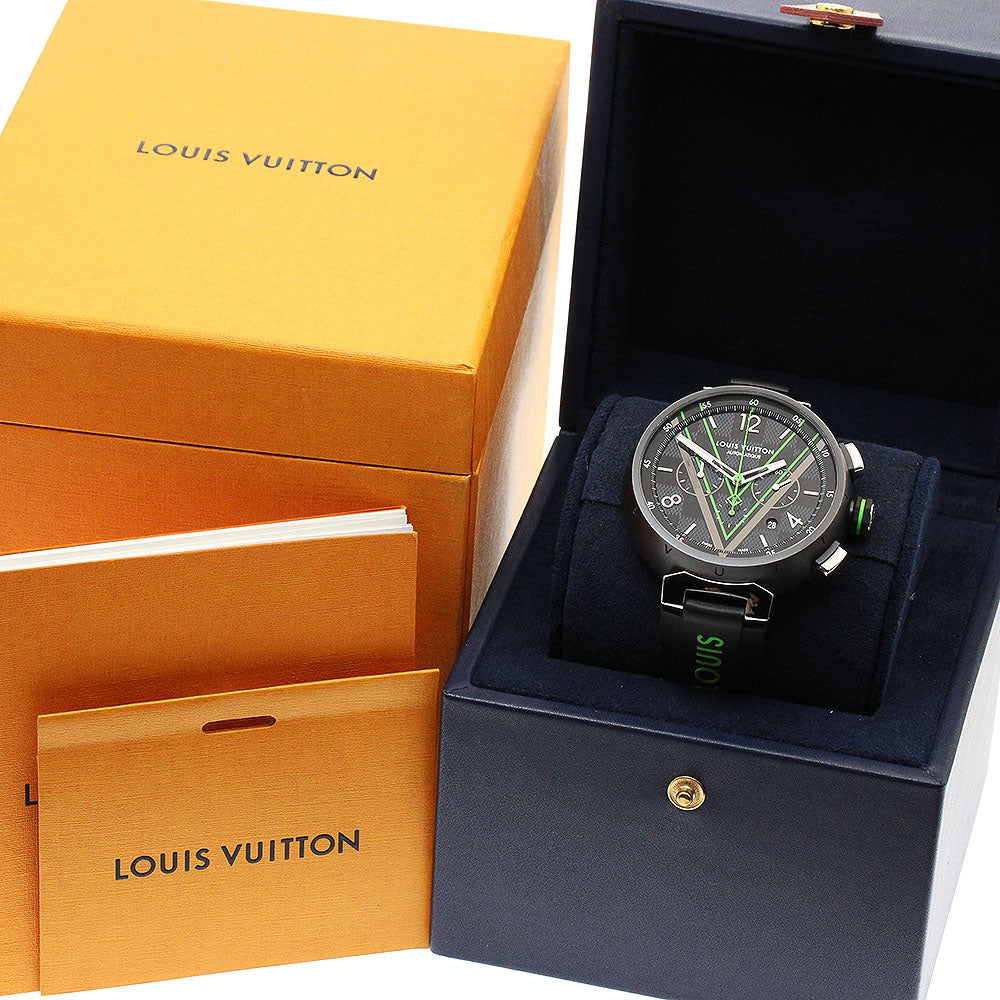 LOUIS VUITTON Tambour Damier Graphite Lace QA130 Automatic Men's Watch_885836