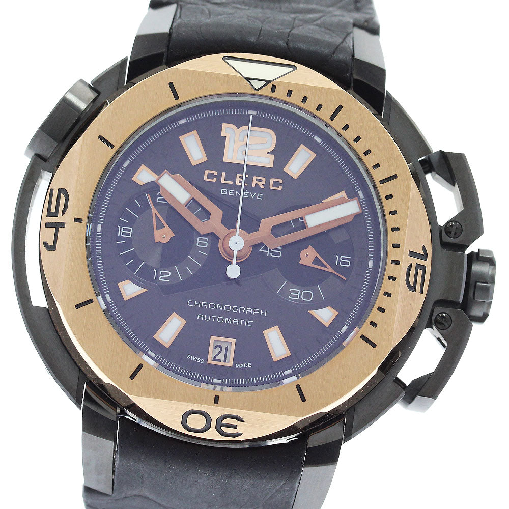 CLERC Hydroscaph Central Chronograph CHY-353 PG bezel gray Dial Automatic Men's Watch_889329