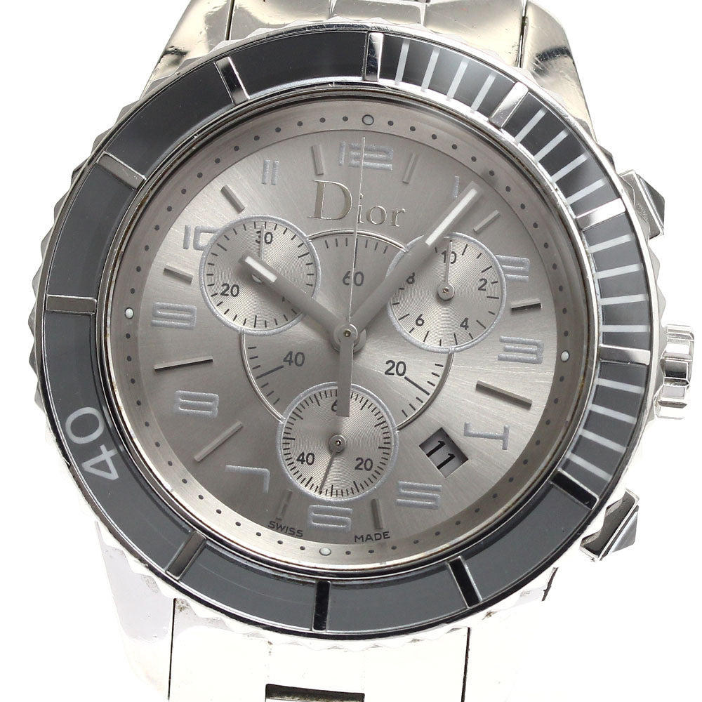 Dior crystal CD114312 Chronograph gray Dial Quartz Men's Watch_885960