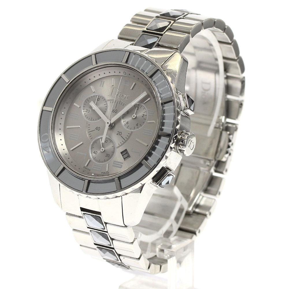 Dior crystal CD114312 Chronograph gray Dial Quartz Men's Watch_885960