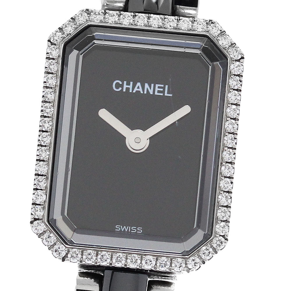 CHANEL Premiere H2163 Diamond Bezel black Dial Quartz Ladies Watch_885967