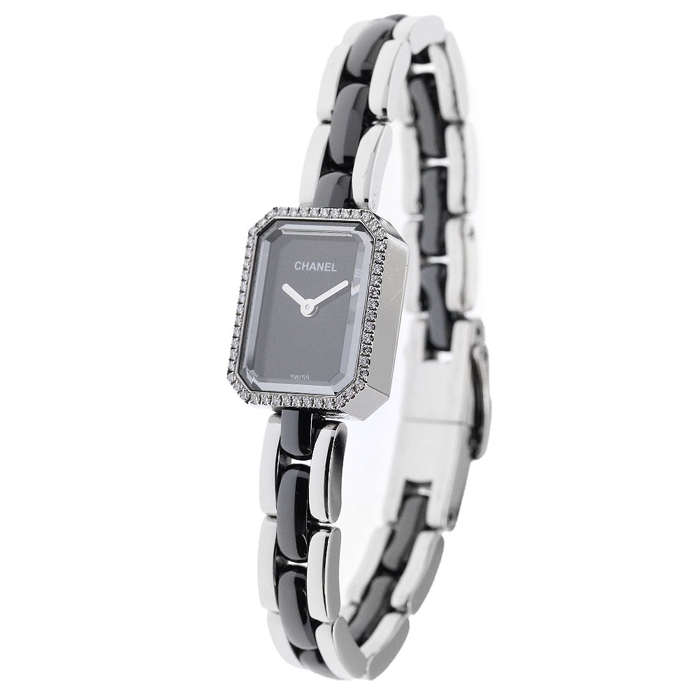 CHANEL Premiere H2163 Diamond Bezel black Dial Quartz Ladies Watch_885967