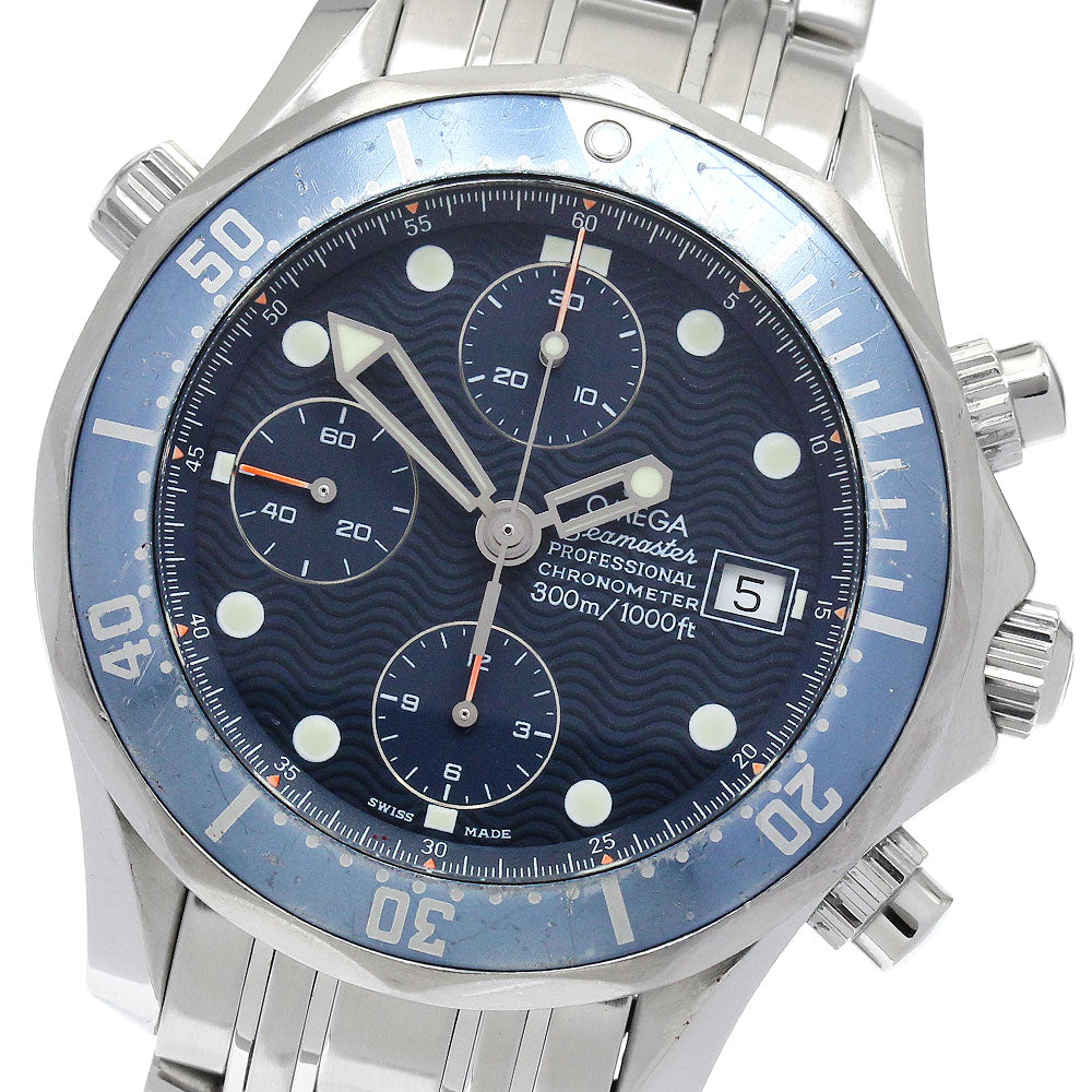 OMEGA Seamaster300 2599.80 Date Chronograph Navy Dial Automatic Men's_885978