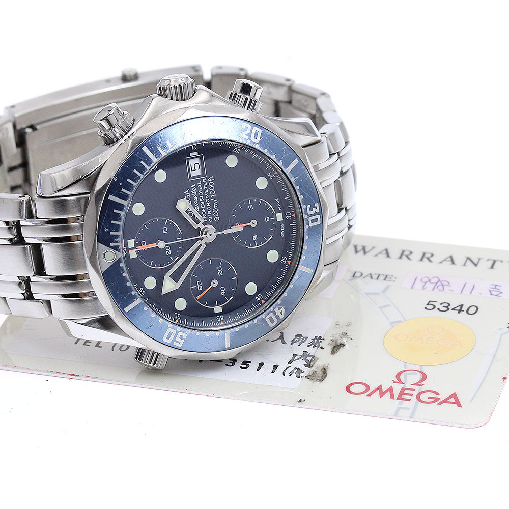 OMEGA Seamaster300 2599.80 Date Chronograph Navy Dial Automatic Men's_885978