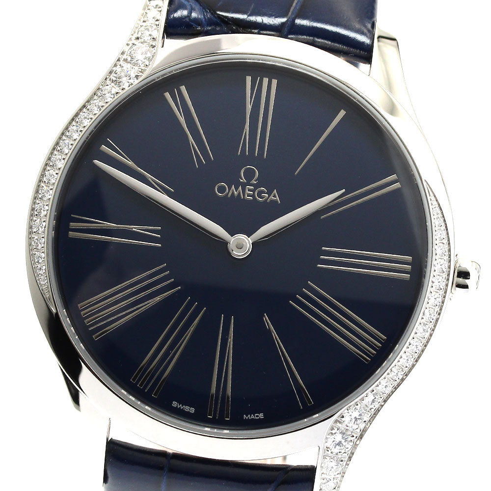 OMEGA De Ville Tresor 428.18.39.60.03.001 Diamond Navy Dial Quartz Men's Watch_886008