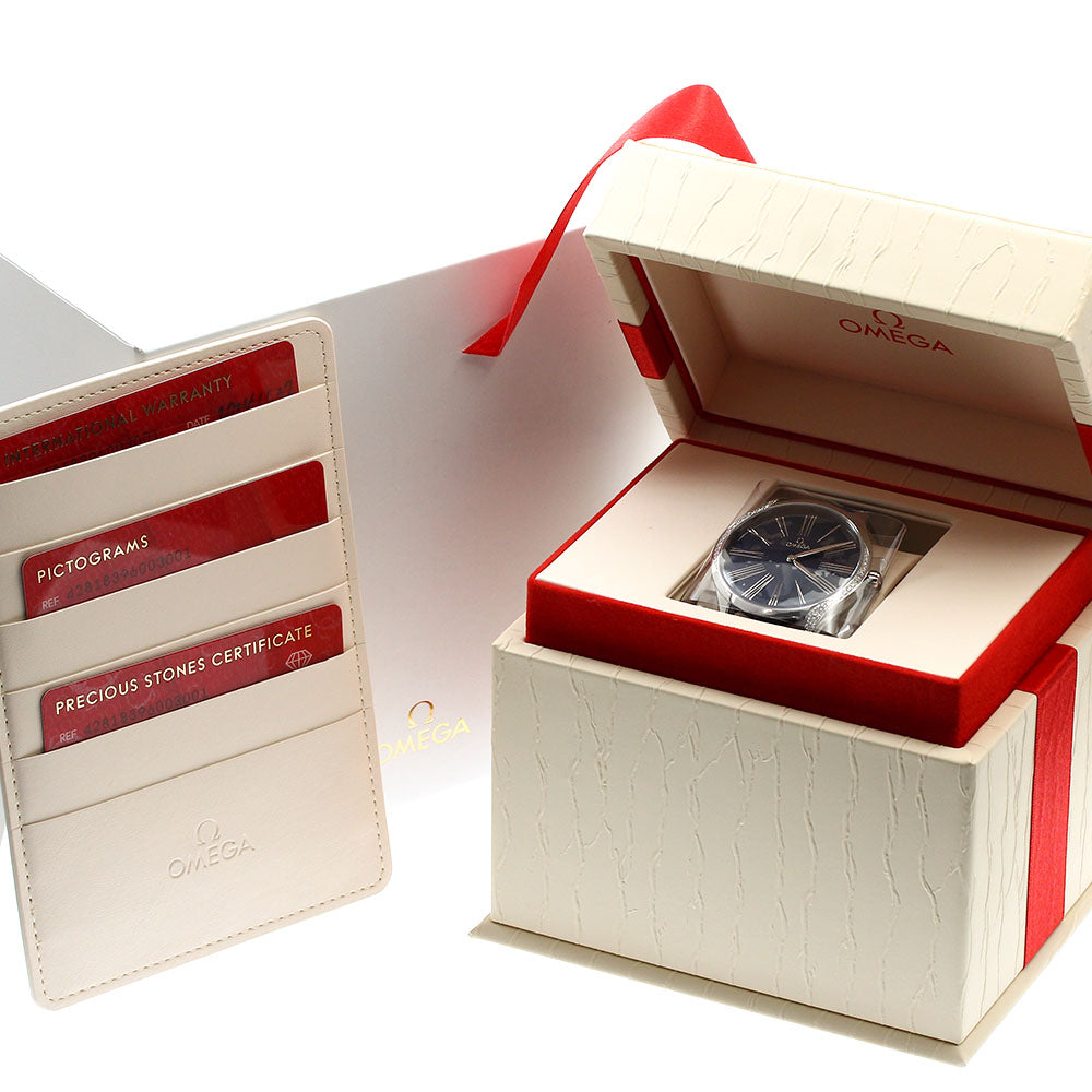 OMEGA De Ville Tresor 428.18.39.60.03.001 Diamond Navy Dial Quartz Men's Watch_886008