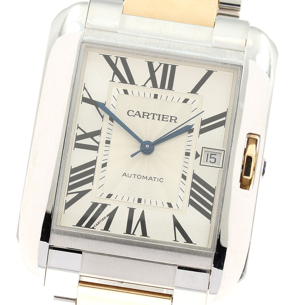 CARTIER Tank Anglaise XL W5310006 Date Silver Dial Automatic Men's Watch_886070
