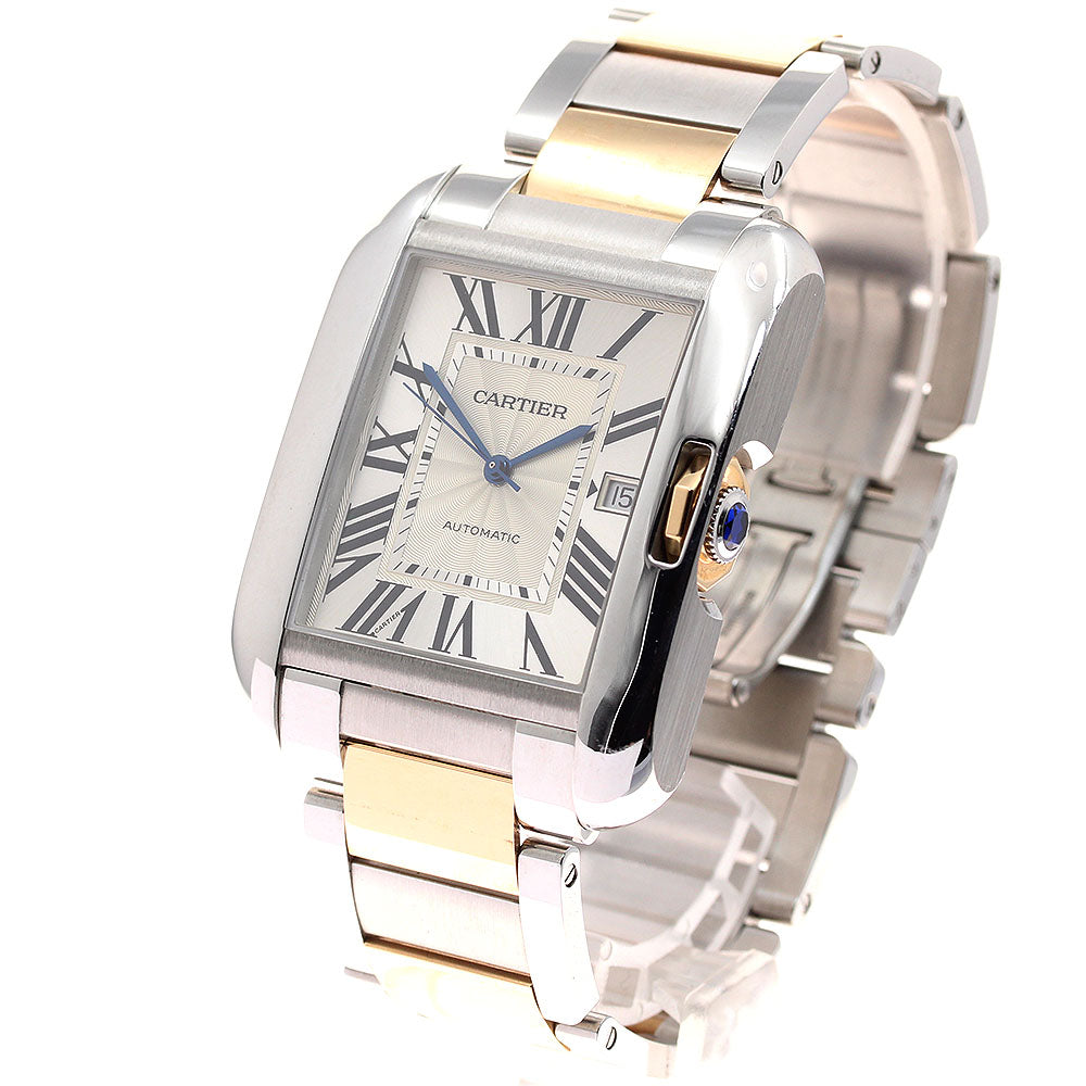 CARTIER Tank Anglaise XL W5310006 Date Silver Dial Automatic Men's Watch_886070