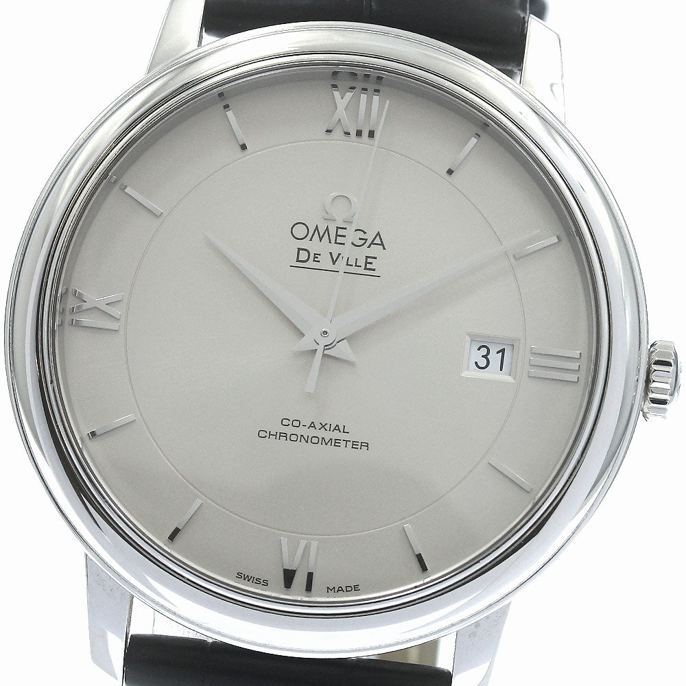 OMEGA De Ville Prestige Coaxial 424.13.40.20.02.001 Date Silver Dial Automatic Men's Watch_886076