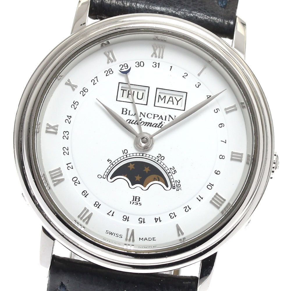 Blancpain Villeret 6595-1127-55 Triple calendar moon phase white Dial Automatic Men's Watch_886119