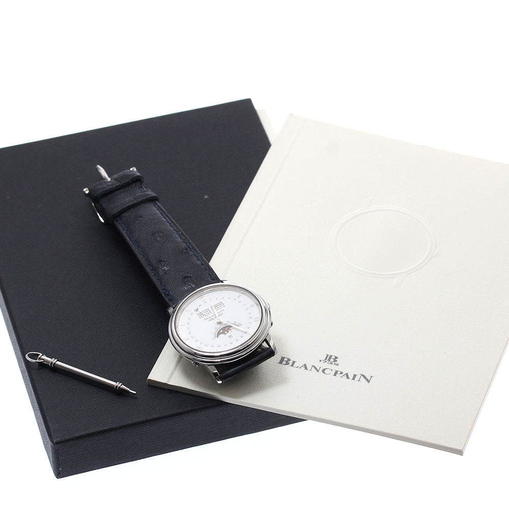 Blancpain Villeret 6595-1127-55 Triple calendar moon phase white Dial Automatic Men's Watch_886119