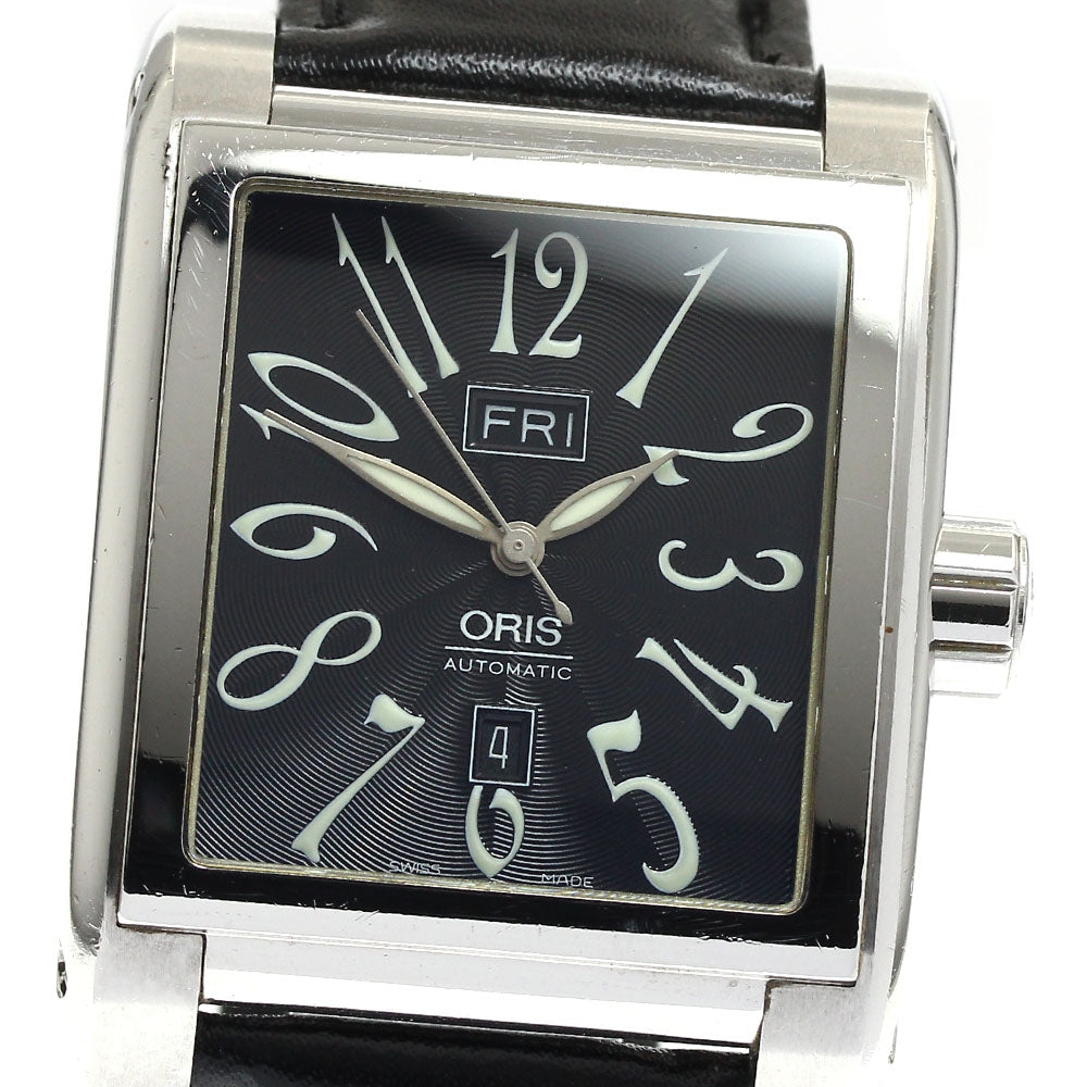 ORIS Miles Rectangular 7538 Day date black Dial Automatic Men's Watch_886146