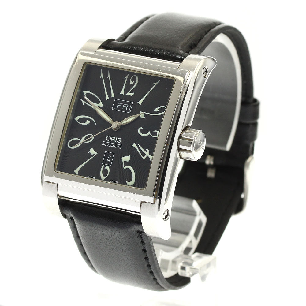 ORIS Miles Rectangular 7538 Day date black Dial Automatic Men's Watch_886146
