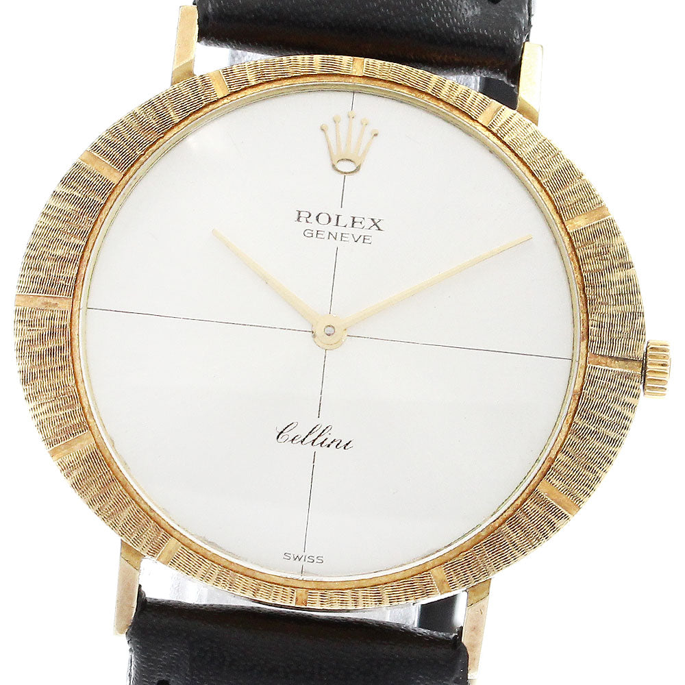 ROLEX Cellini 3757 K18YG Cal.1600 Silver Dial Hand Winding Men's Watch_886176