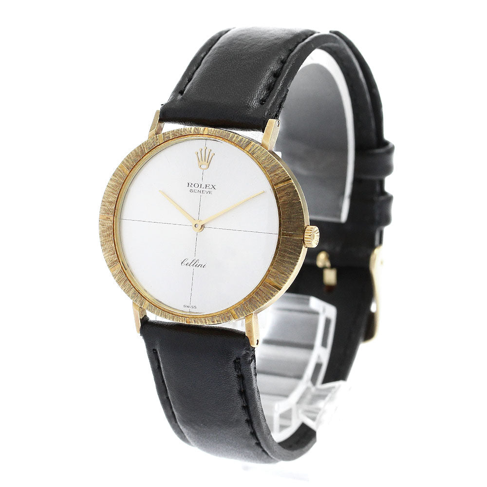 ROLEX Cellini 3757 K18YG Cal.1600 Silver Dial Hand Winding Men's Watch_886176