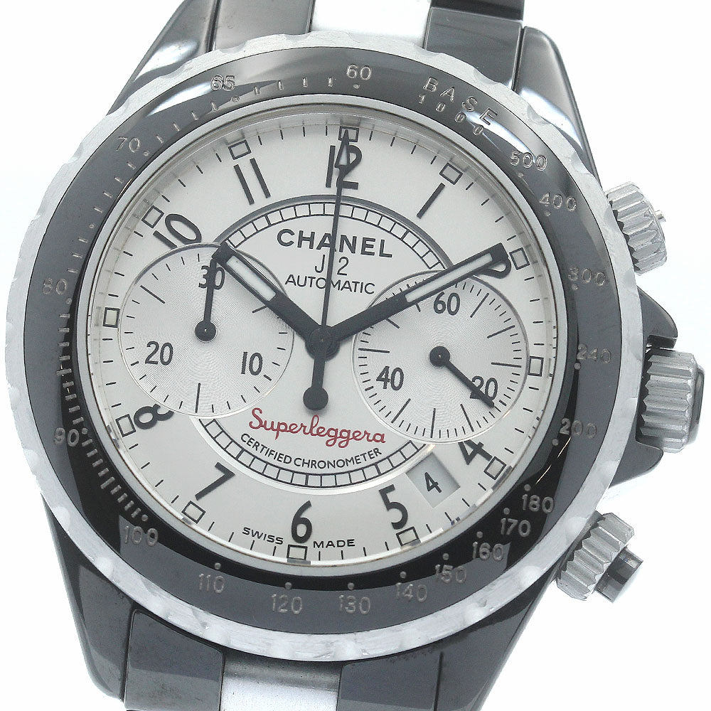 CHANEL J12 Super Reggera H1624 Chronograph Silver Dial Automatic Men's Watch_886221