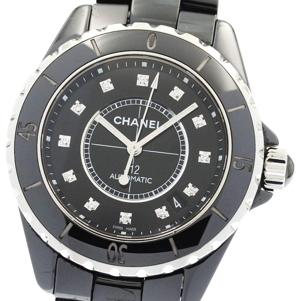 CHANEL J12 38mm H1626 Black ceramic 12P diamond Automatic Men's Watch_886223