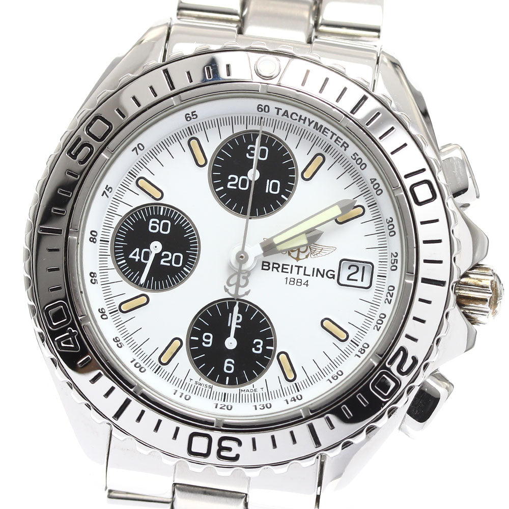 BREITLING Chrono Shark A13051 Date White / black Dial Automatic Men's Watch_886231