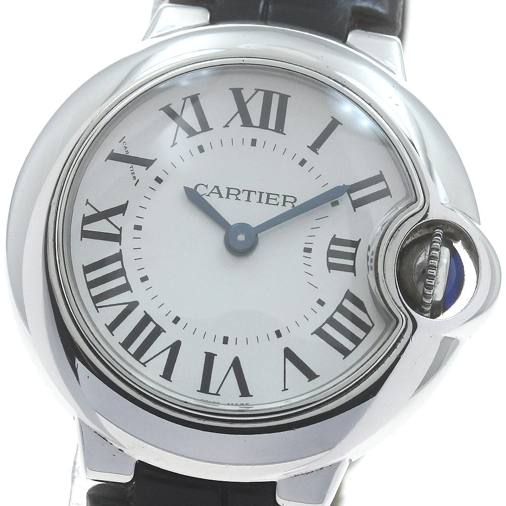 CARTIER Baron blue SM W69018Z4 Silver Dial Quartz Ladies Watch_886274