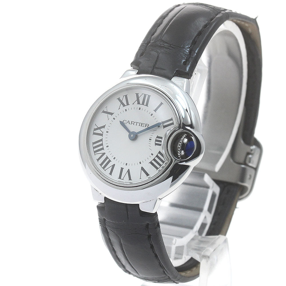 CARTIER Baron blue SM W69018Z4 Silver Dial Quartz Ladies Watch_886274