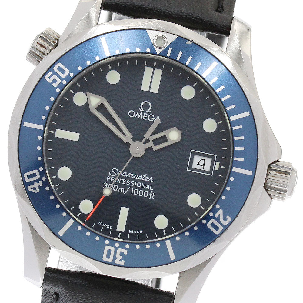 OMEGA Seamaster300 2561.80 Date Navy Dial Quartz Boy's Watch_886276