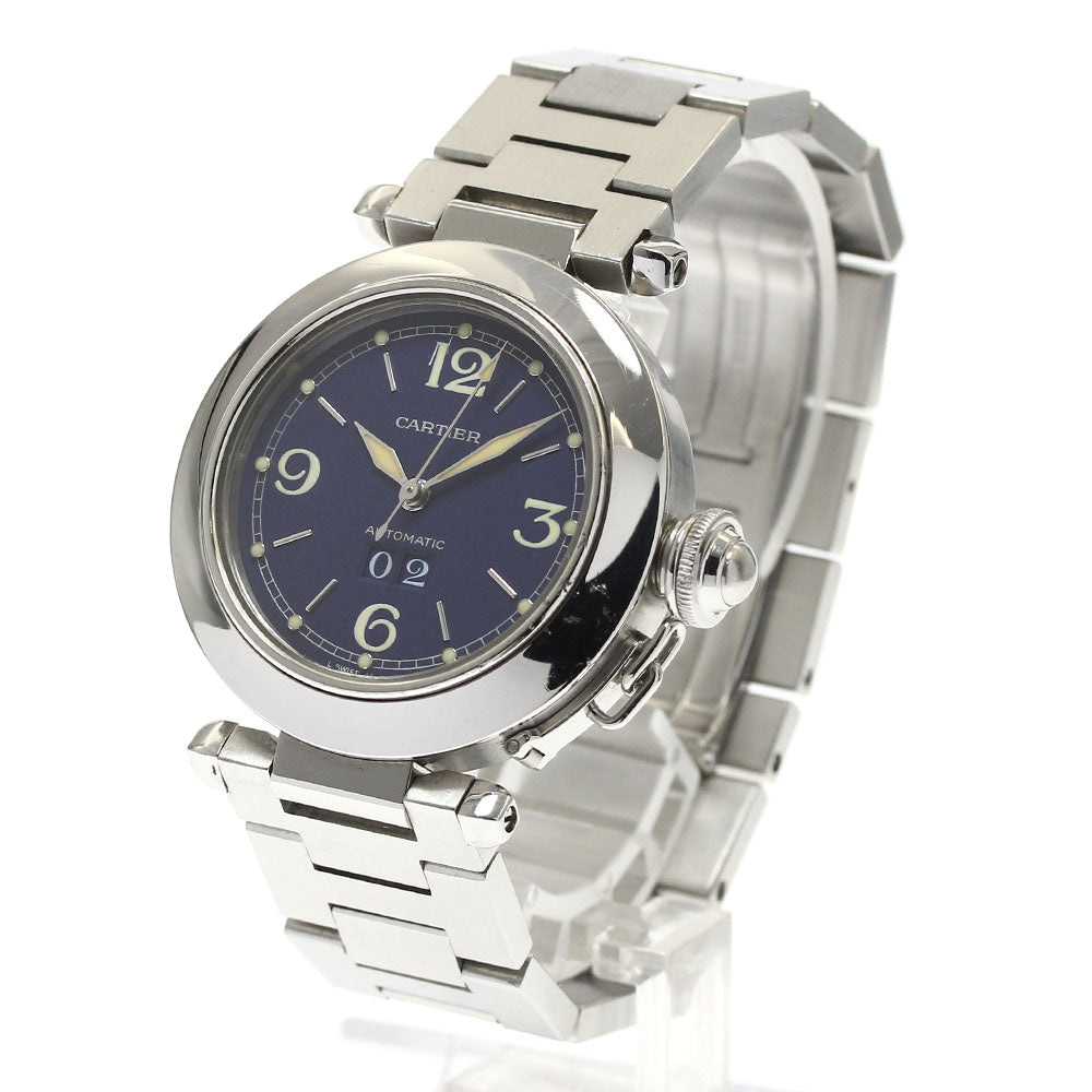 CARTIER Pasha C W31047M7 Date Navy Dial Automatic Boy's Watch_886277